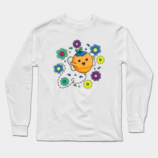 Blueberry bee with a cute face Long Sleeve T-Shirt